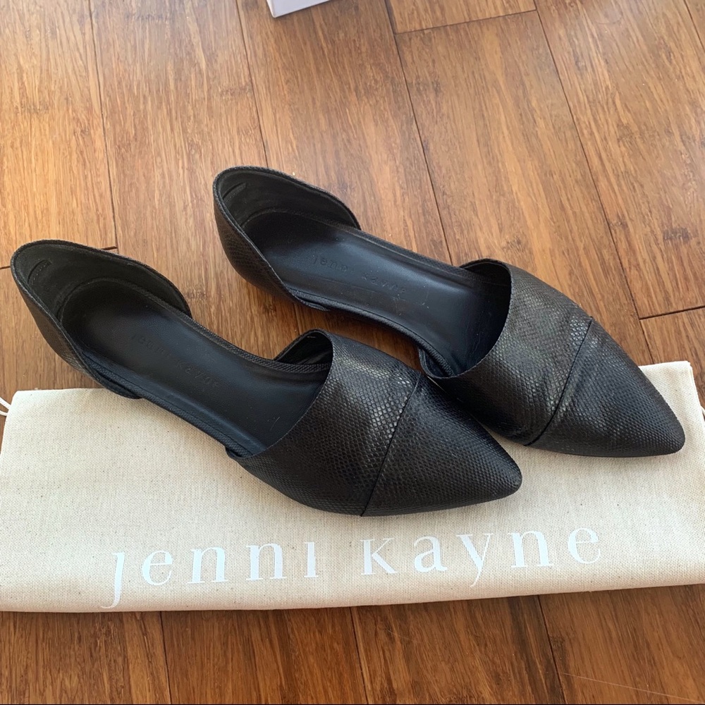 Jenni Kayne D’Orsay Flat , lizard-stamped leather
